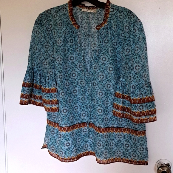 Alice&Olivia Julius Style bohemian print SzM blouse. Excellent condition - Picture 1 of 11